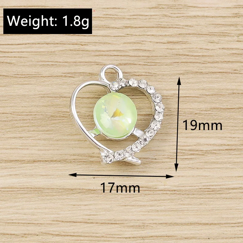 Tusember 10 Stück Exquisite Herzanhänger Kristallherzen Charms für Schmuckherstellung Modische Ohrhänger Halsketten DIY Bastelzubehör – Detail 17
