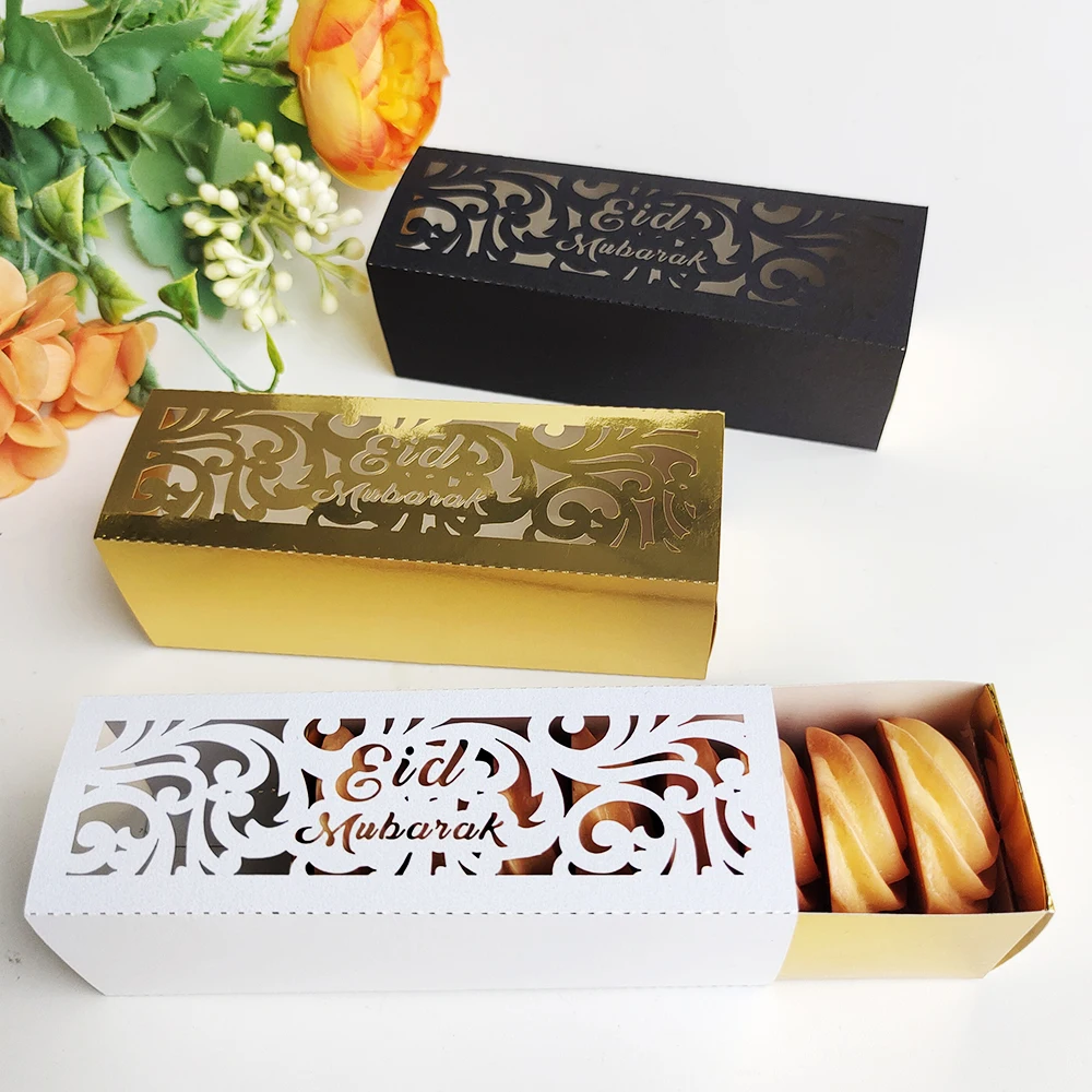 10Pcs Ramadan Gift Boxes Eid Mubarak Paper Gift Packing Boxes Gold Hollow Ramadan Gift Candy Packages Ramadan Decoration 2026