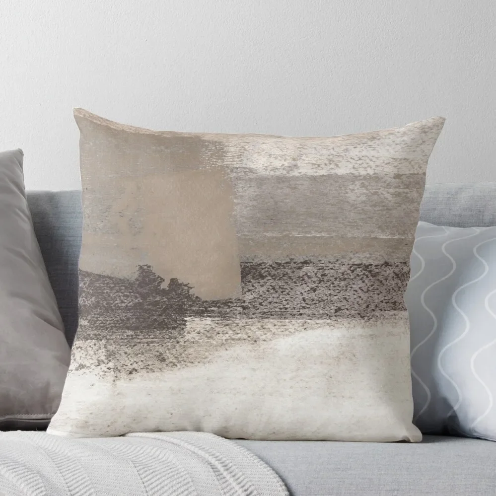 

Taupe and Charcoal Grey Horizontal Modern Abstract Painting Throw Pillow pillow pillowcase Couch Pillows Luxury Pillow Cover