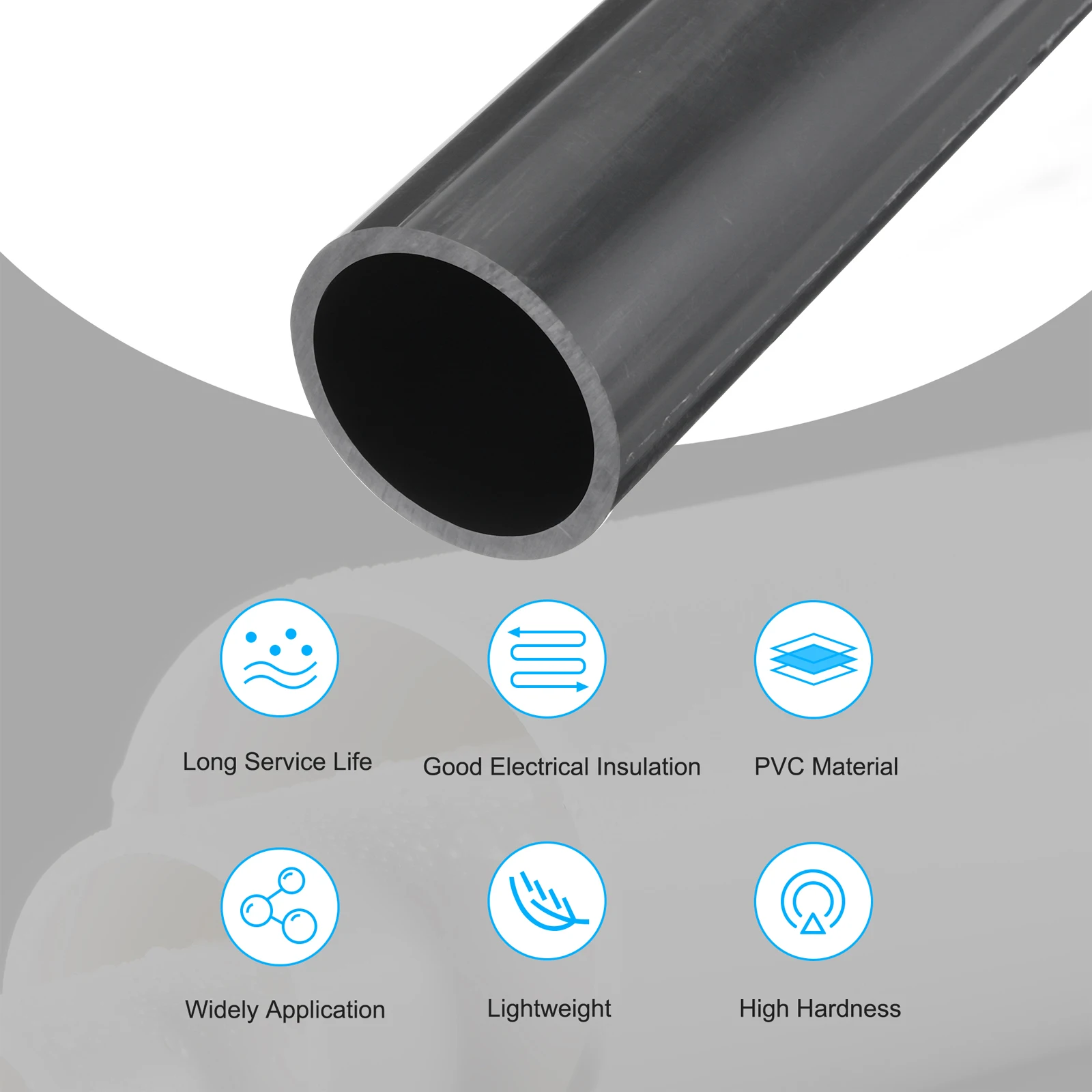 PVC Plastic Tube OD 20~90mm Aquarium Fish Tank Water Supply Rigid Round Tube Garden Irrigation Watering Fittings DIY