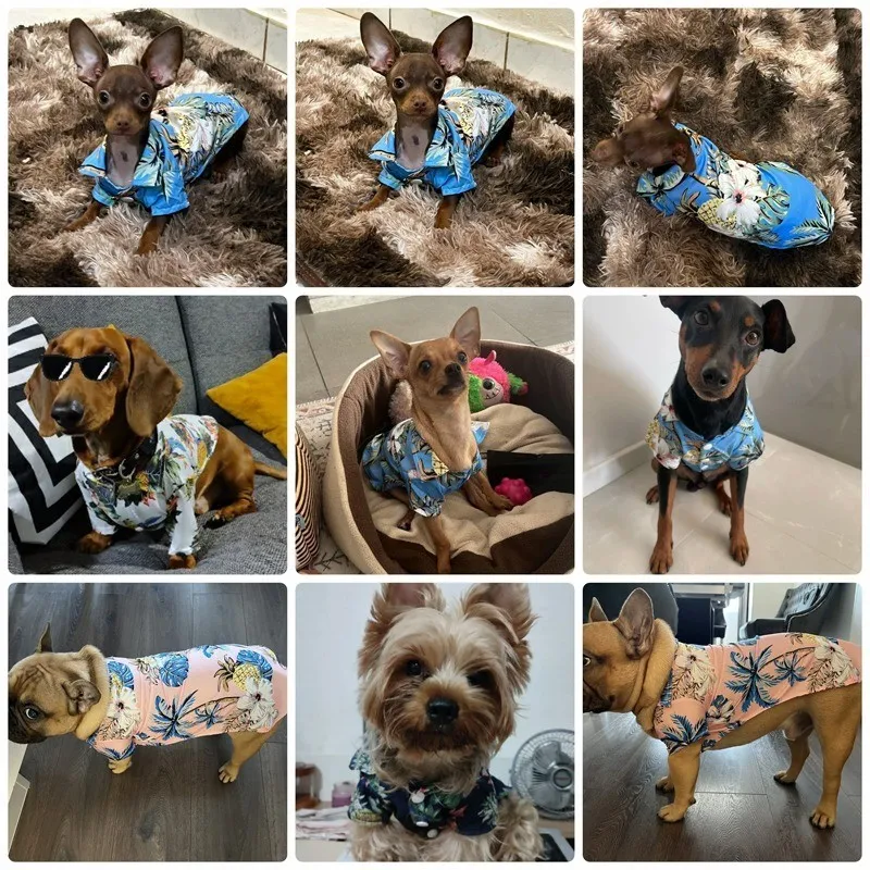 Pet Beach Pineapple Shirts Hawaiian Style Dog Clothes For Dog Cat Spring Summer Thin Breathable Puppy T-Shirt