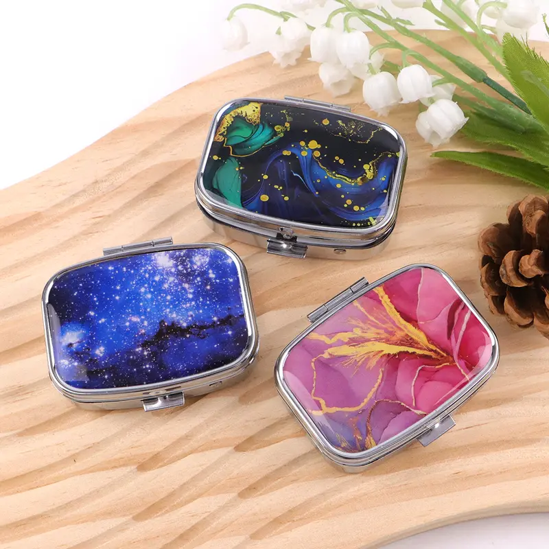 Van Gogh Art Mini Pill Box 2-Compartment Medicine Pill Organizer Household Portable Medicine Storage Box Travel Jwelery Gift - Image 6