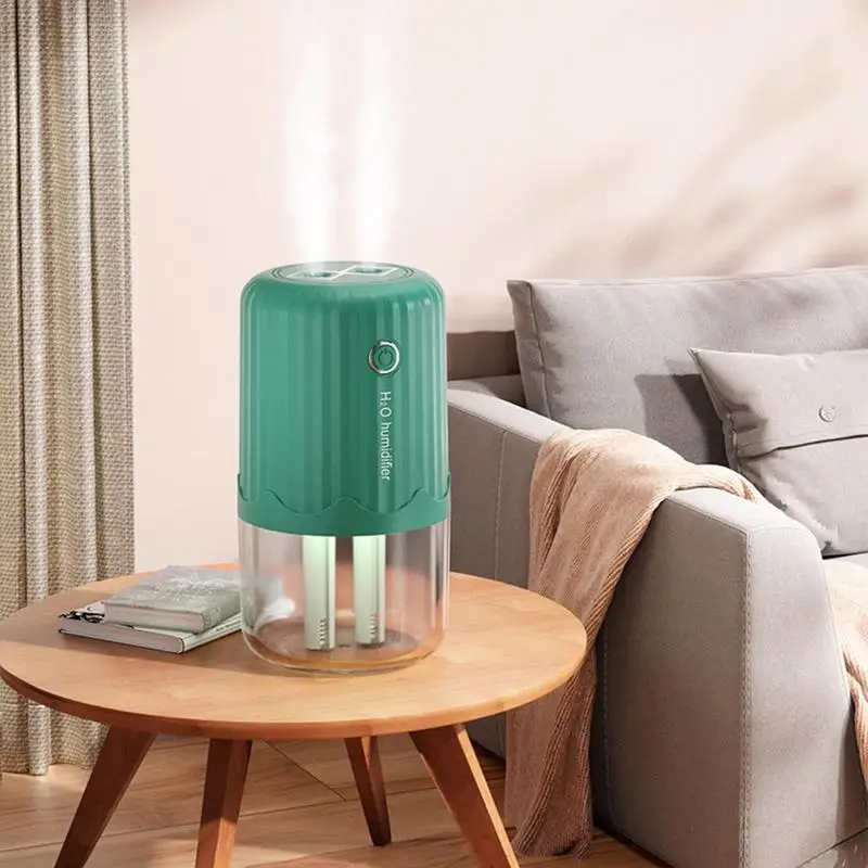 Tabletop Humidifier Portable Bedroom Air Diffuser Small Rechargeable Double Spray Large Capacity Air Humidifier Quiet Desk