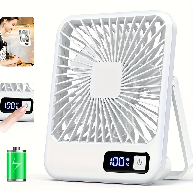 Desk Fan Portable USB Rechargeable 5 Speeds