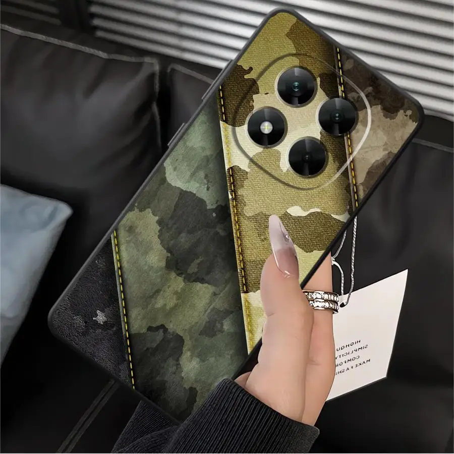 Camouflage Pattern Black Soft Phone Cover