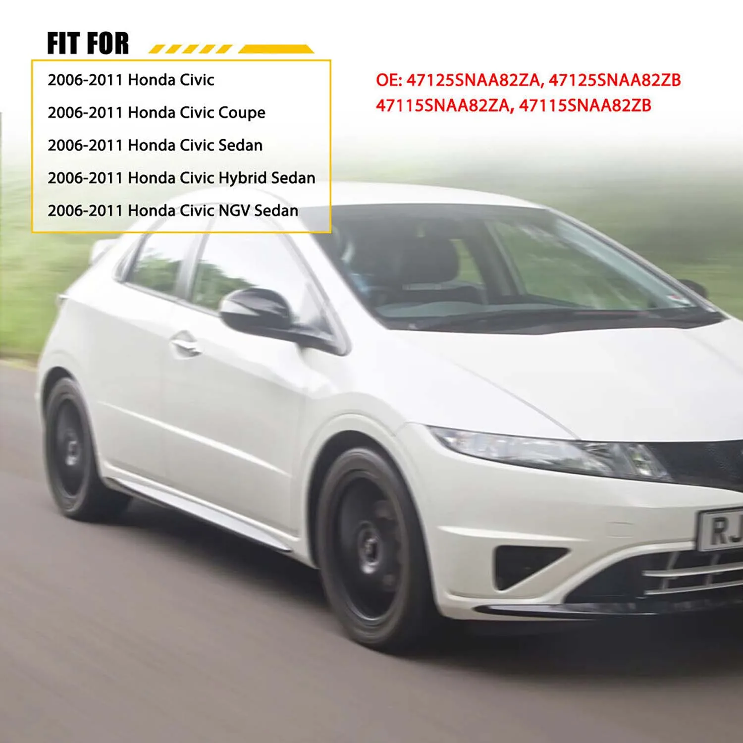 1pc Hand Brake Handle Protect Cover Stick 47115-SNA-A82Z 47125SNAA82ZA 47115SNAA82ZB for Honda Civic 2006-2011 Left-hand Driving