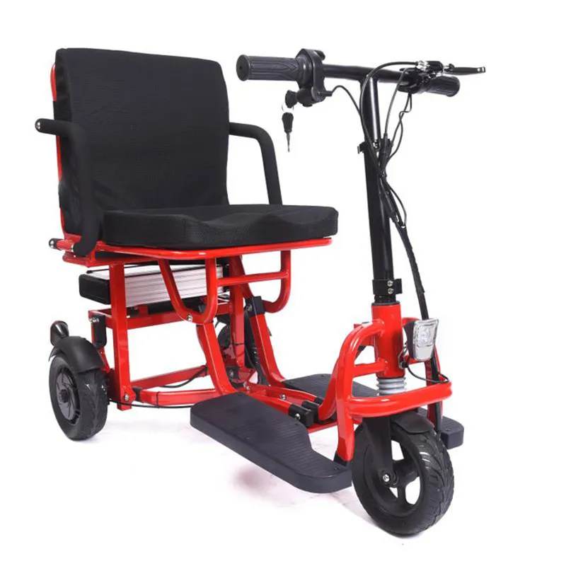 Travel Electric Scooter Lightweight Foldable Portable Luggage Adults 3 Wheels 48V 350W Mini Electric Tricycle Seniors