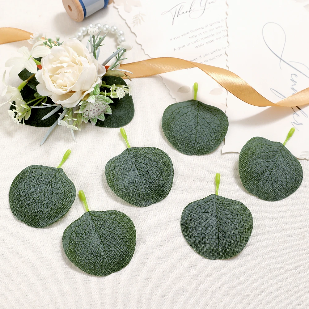 50 Stücke Grüne Künstliche Blätter Gefälschte Pflanze Wohnkultur Weihnachten Party Hochzeit Dekoration Braut Girlande Sammelalbum Geschenke Zubehör – Detail 9