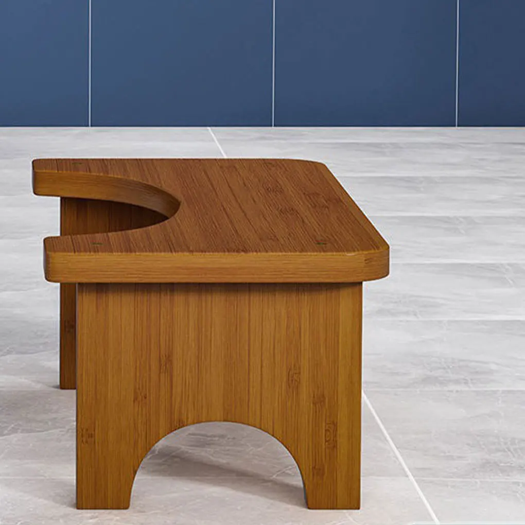 Bamboo Toilet Stool Waterproof Non Slide Poop Seat Holder Washroom Restroom Stand Old People Squat Bench Log color