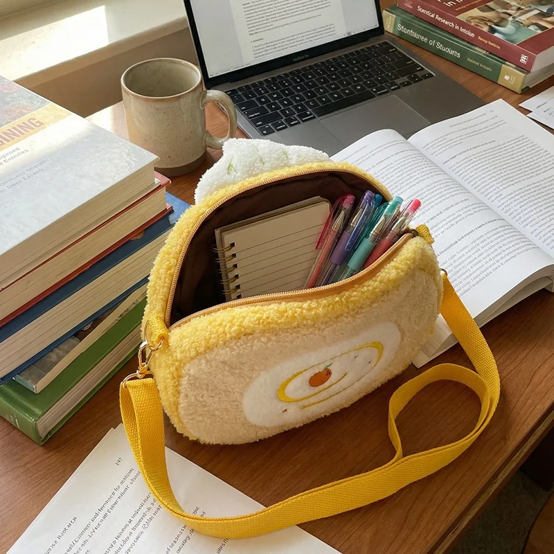 맛있는 디저트 가방 시리즈 플러시 크로스바디 동전 지갑 가방 인형 화려한 스위스롤 장난감 베개 귀여운 부드러운 선물 어린이용