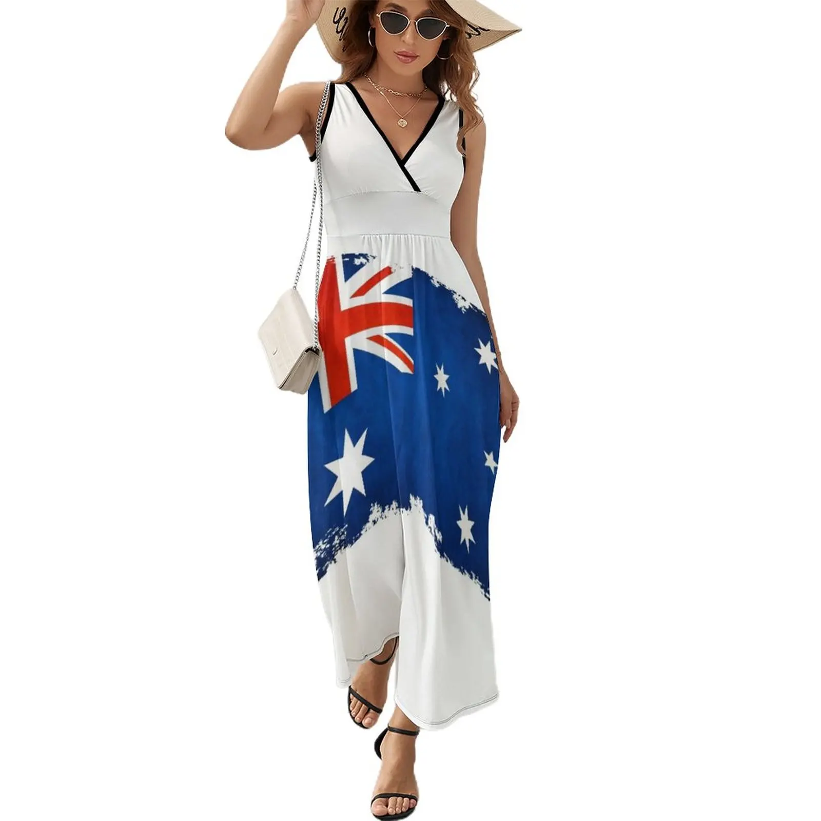 

Летнее свободное Элегантное платье без рукавов с австралийским флагом