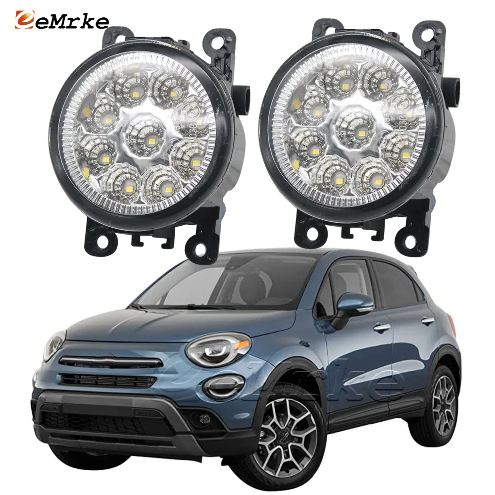 2Pcs 9 Led Fendinebbia Per Auto Per Fiat 500X Cross City Cross Trekking Sport 2018 2019 2020 Fendinebbia Alogene Luci Diurne