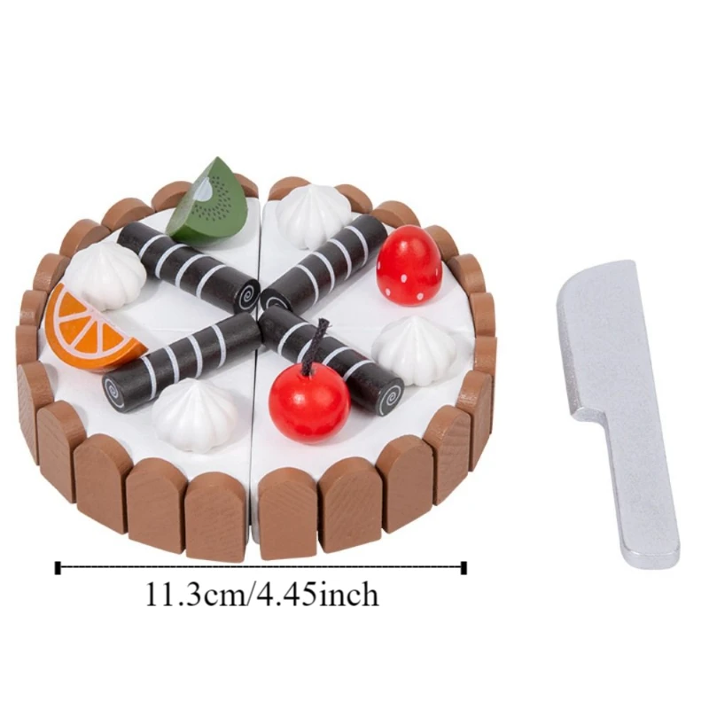 Magnetic Birthday Cake Pretend Toy Interactive Simulation Food Wooden Children Kitchen Toys Play House Cognitive