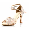 Latin Dance Shoes with Rhinestones for Women, Soft Bottom, Salsa Shoes for Dancing, Ladies Sandals, Wedding High Heels, 7.5cm 1