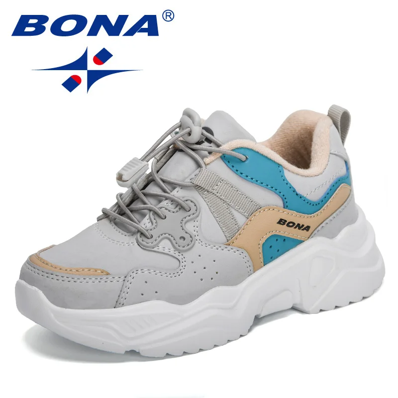 

BONA 2022 New Designers Chunky Sneakers Lightweight Children Casual Running Shoes Tenis Jogging Footwear Child Walking Shoes