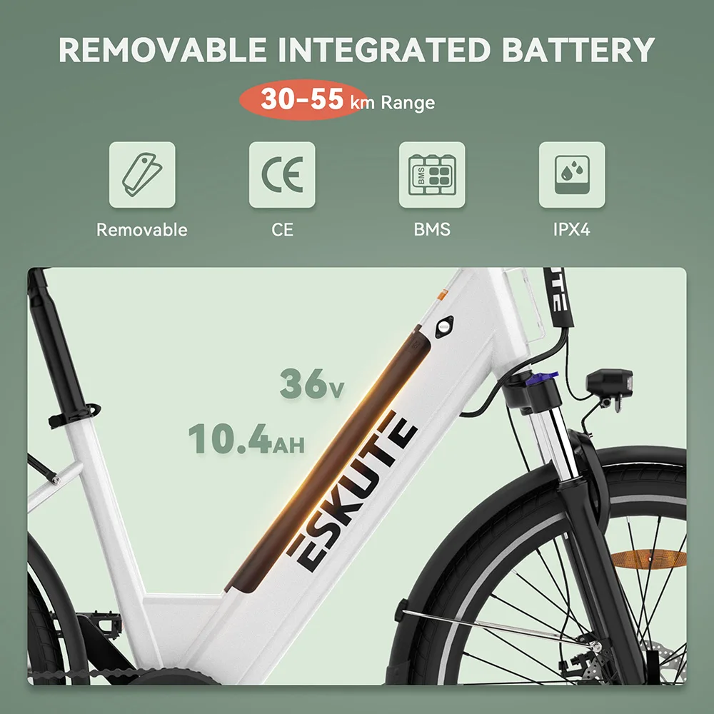 Bici elettrica ESKUTE C100, motore 250W, batteria 36V