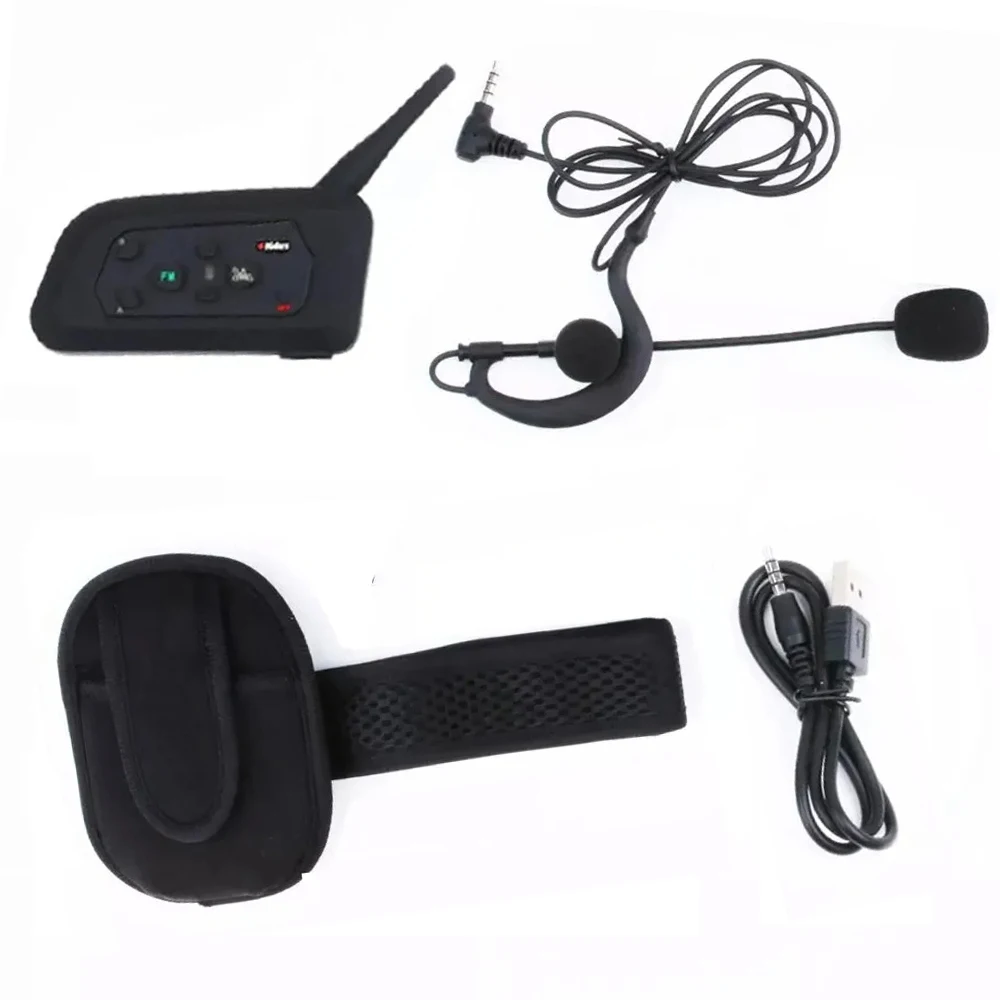 V4c Tot 4 Mensen Praten 1200M Full Duplex Intercom Headset Voor Voetbal Scheidsrechter Rechter Fiets Draadloze Voetbalcommunicatie