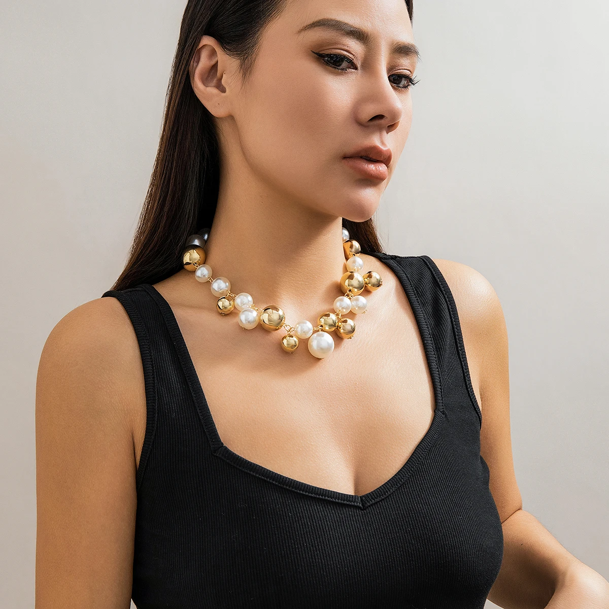 【Shapes Studio】Bold Pearl Beadedネックレス NY発！ Bold Pearl Beaded Necklace【Shapes Studio】国内配送