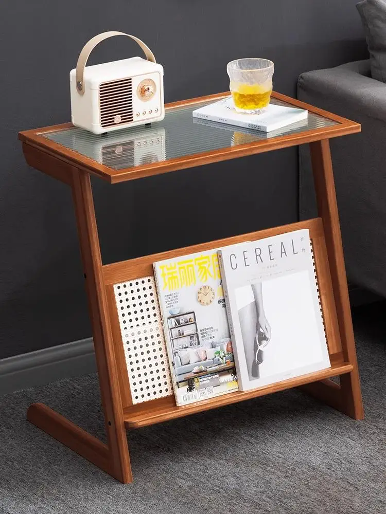 Side Table Small Coffee Table Bedside Sofa Side Cabinet Changhong Glass Square Tea Mini Corner