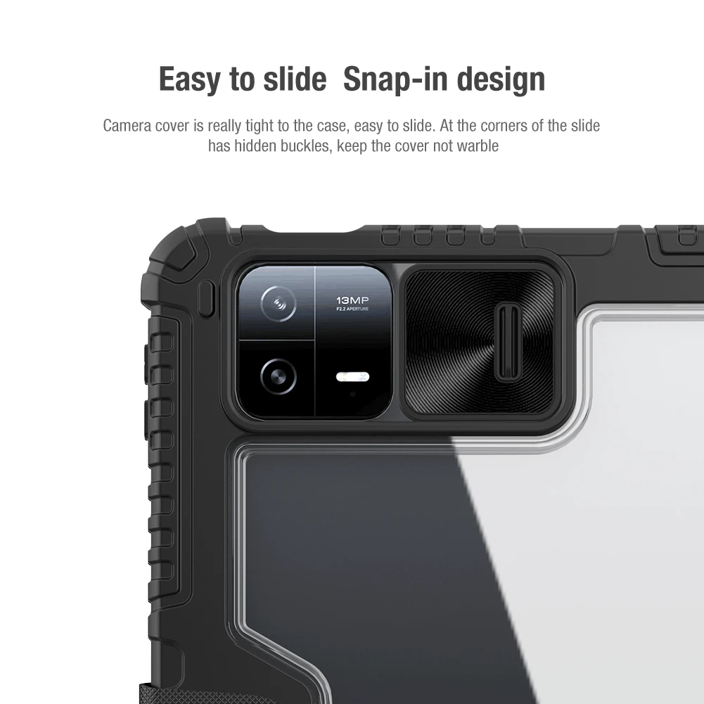 Nillkin-bumper de Armadura para Xiaomi mi Pad e Pro Capa Slide Câmera Protect Magnética Toda a Cobertura Auto Wake Flip Capa de Couro - Imagem 5