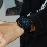 Herenhorloge van het merk Wlisth, multifunctioneel sporthorloge, waterdicht, lichtgevend elektronisch horloge met dubbel display, tweede seconde wijzerplaat 1