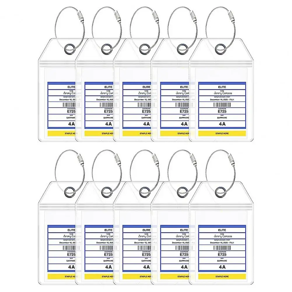 Luggage Tag Holder Waterproof Cruise Luggage Tag Set with Zip Seal Holder 10 Pcs Reusable Carnival Essentials for Document 6