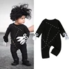 FOCUSNORM 0-3Y Autumn Baby Boys Causal Jumpsuits Long Sleeve Patchwork Solid Button Romper Pants Outwear