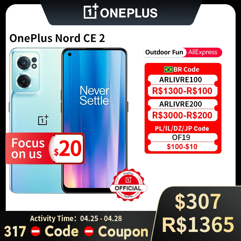 Global Version OnePlus Nord CE 2 CE2 5G Smartphone 8GB 128GB Mobile Phones 65W Fast Charge MTK Dimensity 900 Android 64MP oneplus best model