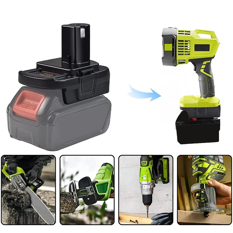 DM18RL Battery Converter Adapter for Dewalt/Milwaukee 20V Li-Ion Convertor for RYOBI 18V Lithium&Ni-NH&Ni-CD Battery