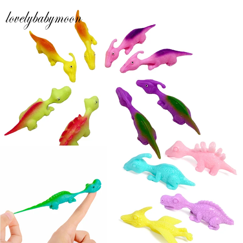

1/2/3/4/5pcs Catapulted Slingshot Toy Rubber Dinosaur Chicken Small people Shape Flying Finger Toy Slingshot Stretchy Game Toys