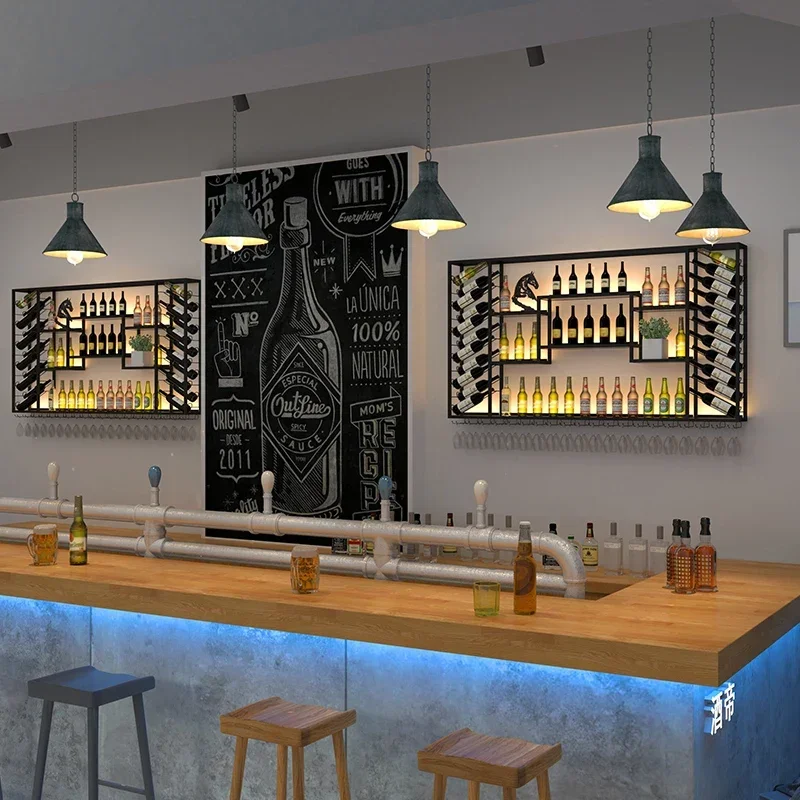 Whisky Club Bar Cabinet Small Metal Unique Holder Wine Cabinets Modern Industrial Restaurant Adega Barzinho Hotel Furnitures