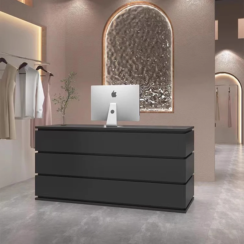 Counter Wood Reception Desks Cashier Simple Hotel Conference Reception Desk Drawer Standing Recepcion Mostrador Bar Furniture cabinet hardware jig tool adjustable locator wood drilling dowelling guide for doors drawer handles knobs installation