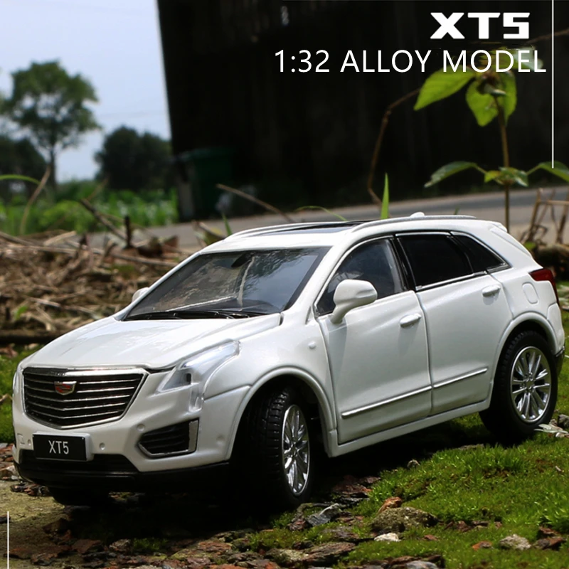 Модель автомобиля Cadillac XT5 1:32 из сплава, металлическая Игрушечная модель автомобиля, имитация звука и искусства, коллекционная игрушка в подарок