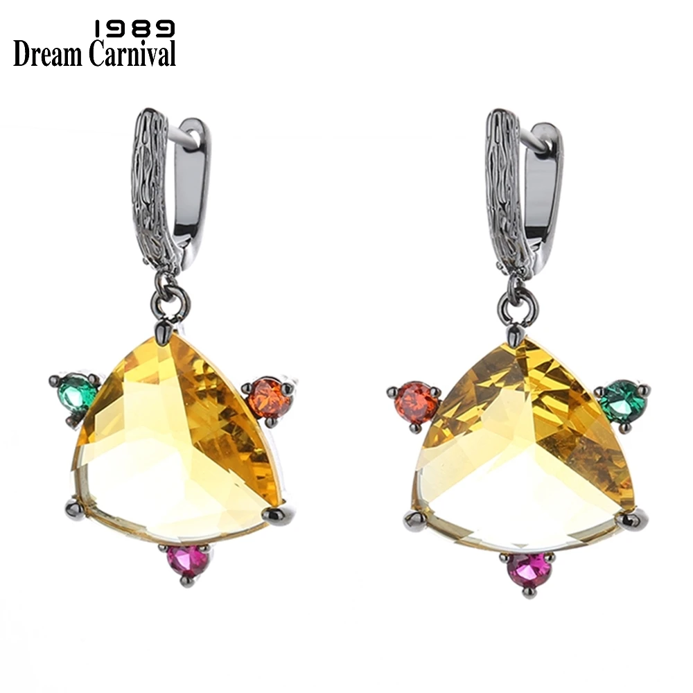 

DreamCarnival1989 New Dangle Earrings Colorful Zircon Jewelry Lady Love Topaz Party Must Have Amazing Price Holiday Gift WE4211