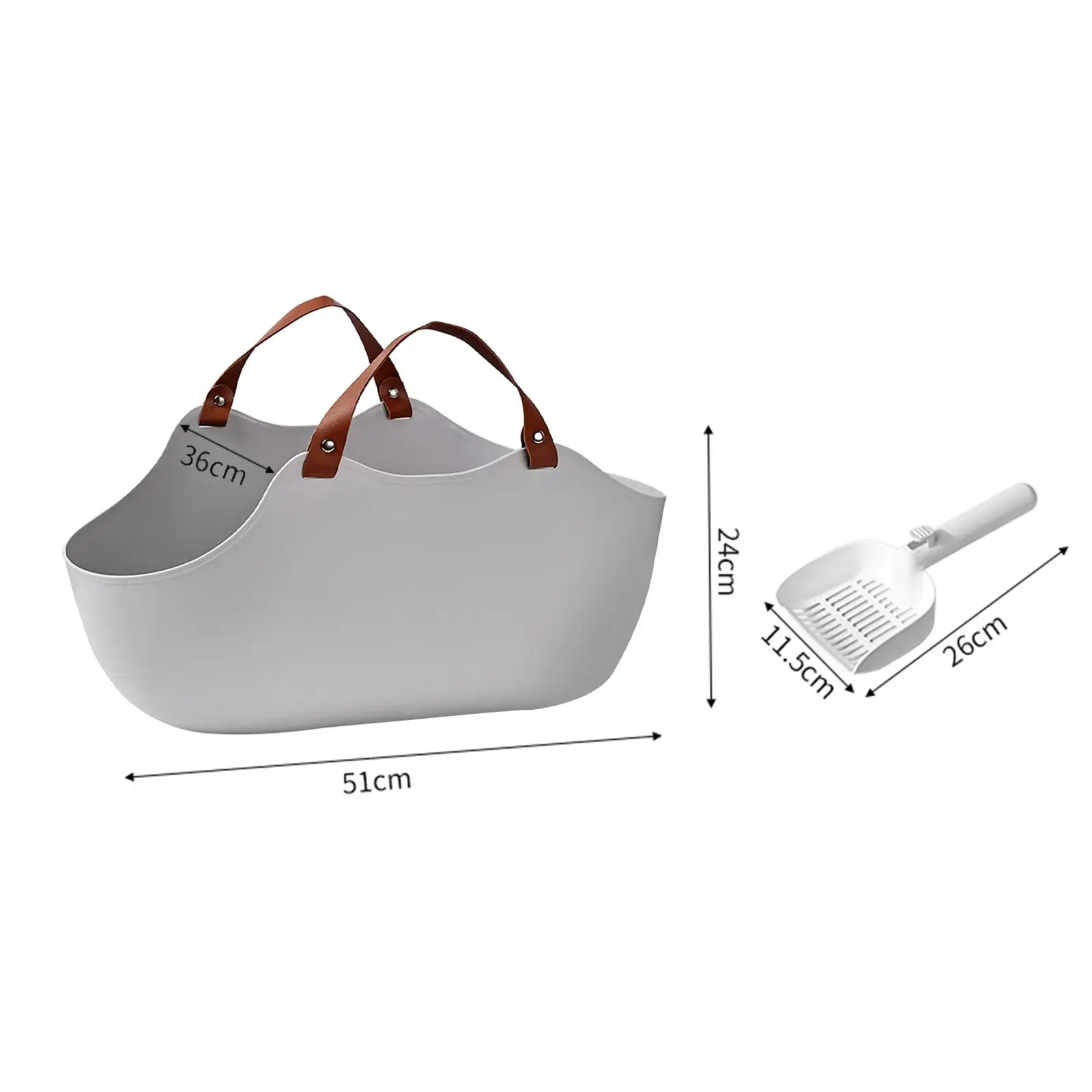 Cat Litter Container Kitty Litter Pan High Sided Cat Sandbox Open Top Pet Tray Deep Toilet for All Kinds of