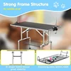 46''Large Dog Grooming Table, Adjustable Cat Drying Desktop with Arms, Nooses, Mesh Tray, Foldable Pet Station at Home 5
