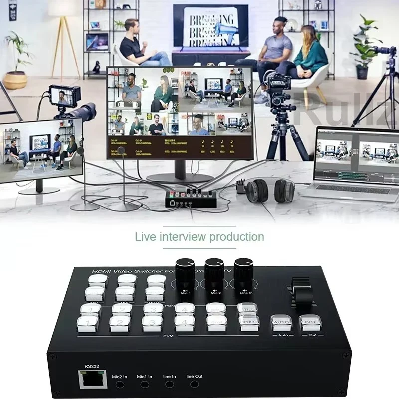 4K Channel HDMI Video Multi Camera Switcher for Live Broadcast