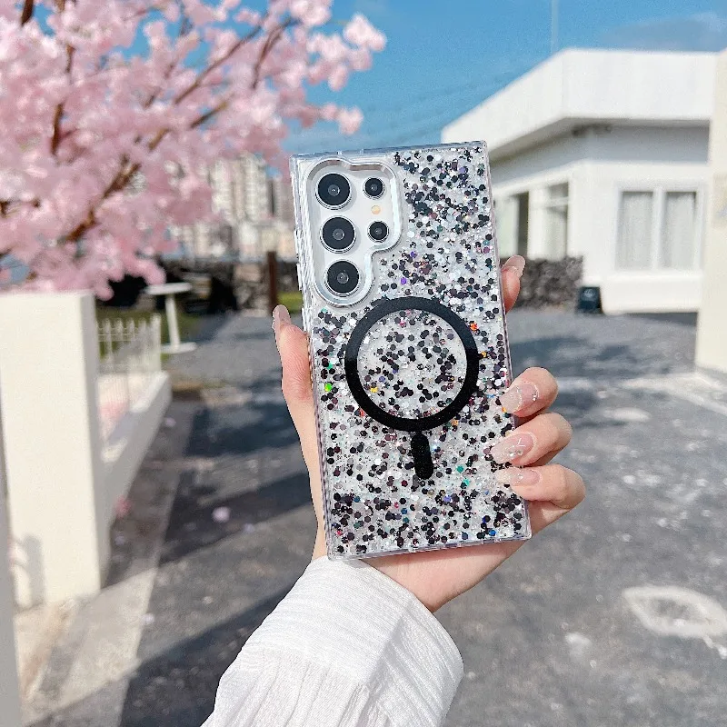 Fashionable Shiny Magnetic Wireless Charging Phone Case