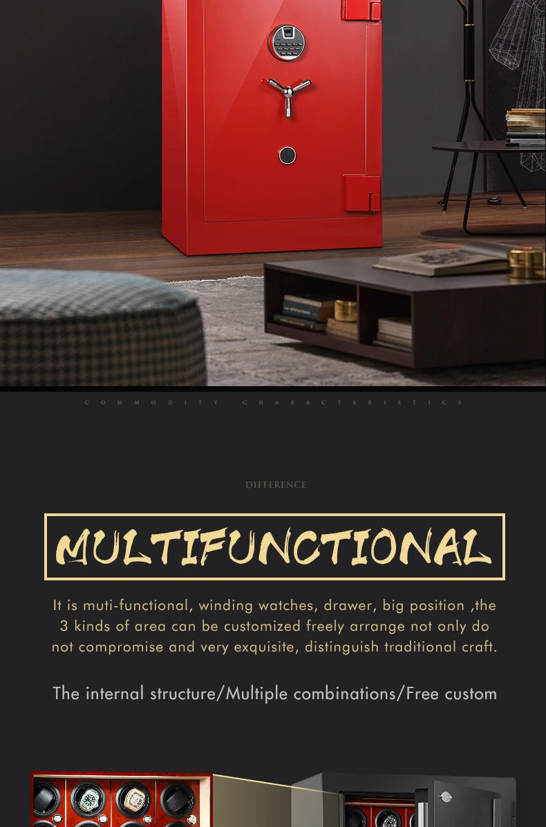 Sabe85f5c71f14cff94c82a901d738489C High quality watch winder safe box electronic fingerprint lock custom interior jewelry safe box