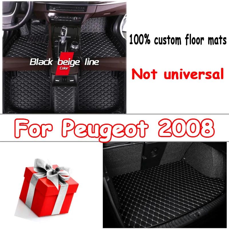 

Car Floor Mats For Peugeot 2008 E2008 2020 2021 2022 2023 Carpets Foot Pads Accessories Interior Parts Waterproof Rug Automobile