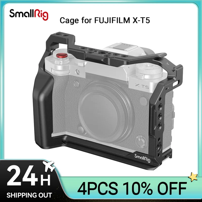 Smallrig X-T5 Gabbia Per Fotocamera Per Fujifilm, Piattaforma Fotografica In Alluminio Per Fujifilm Xt5 Built-In Nato Rails Piastra A Sgancio Rapido P