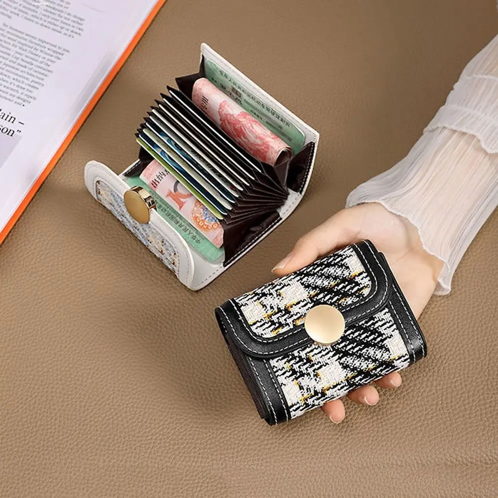 

Small Purse Wallets Multi Card Position Wallets Stripe Coin Purse Lattice Purse Wallets Korean Card Holder Women Money Bag