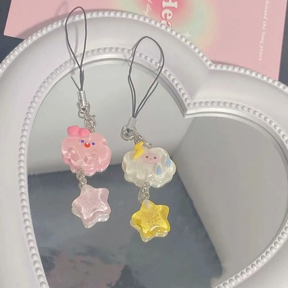 Pinstant Pink Stars Lanyard - 17.7\" Neck Strap For ID Badges, Keys, Phones | Cute Kawaii Star Pattern Keychain Holder For Kids, Teens