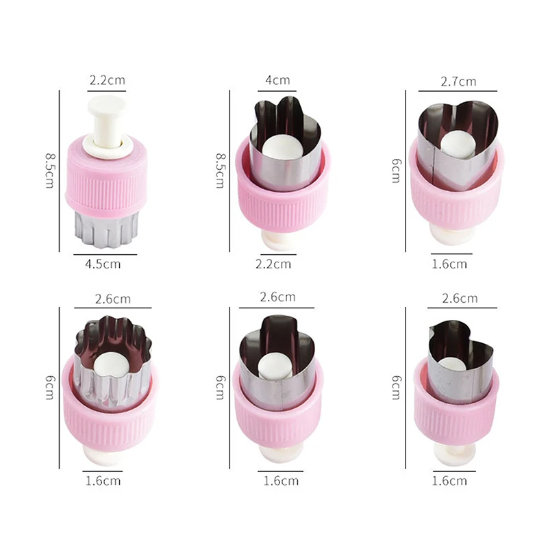 Baking Molds Fun Functional Vegetable Cutter Shapes Stainless Steel Press-type Mini Cookie Cutter For Kids