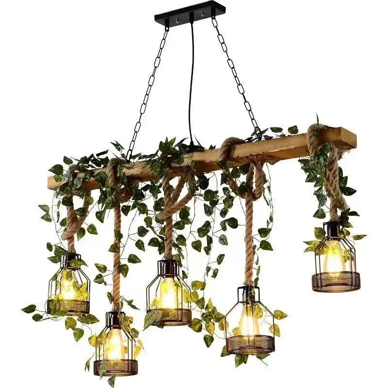 FAIRY American Country Pendant Lamp Retro Creativity Plant Music Restaurant Cashier Counter Bar Cafe Milk Tea Shop Chandelier 6