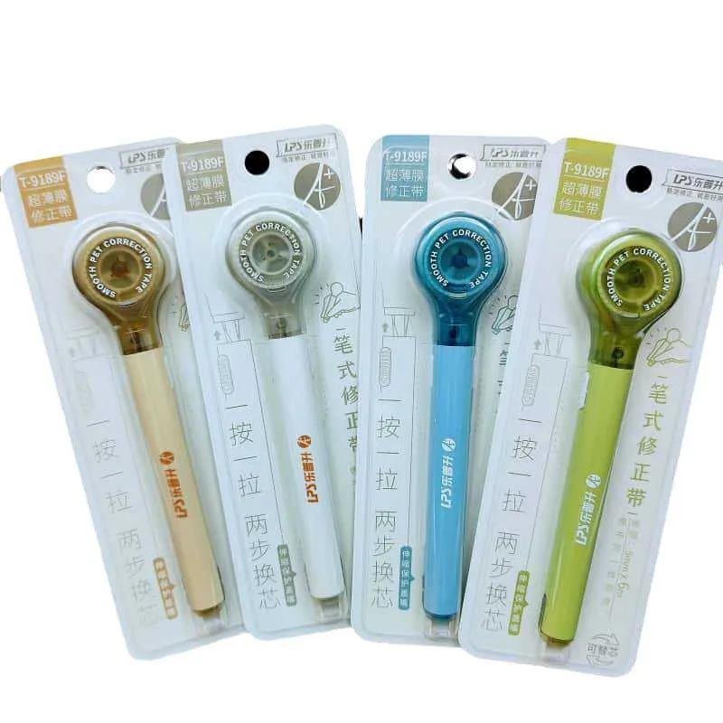 펜형 학생용 수정 테이프, 교체 가능, 창의적이고 귀여운 미니 수정 테이프, 다채로운 색상, 도매 수정 테이프