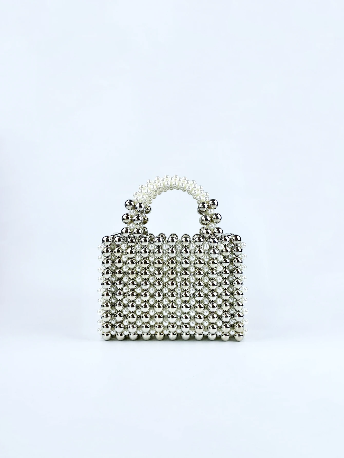 حقيبة يد صغيرة مربعة الشكل، مصممة يدويًا من الأكري...