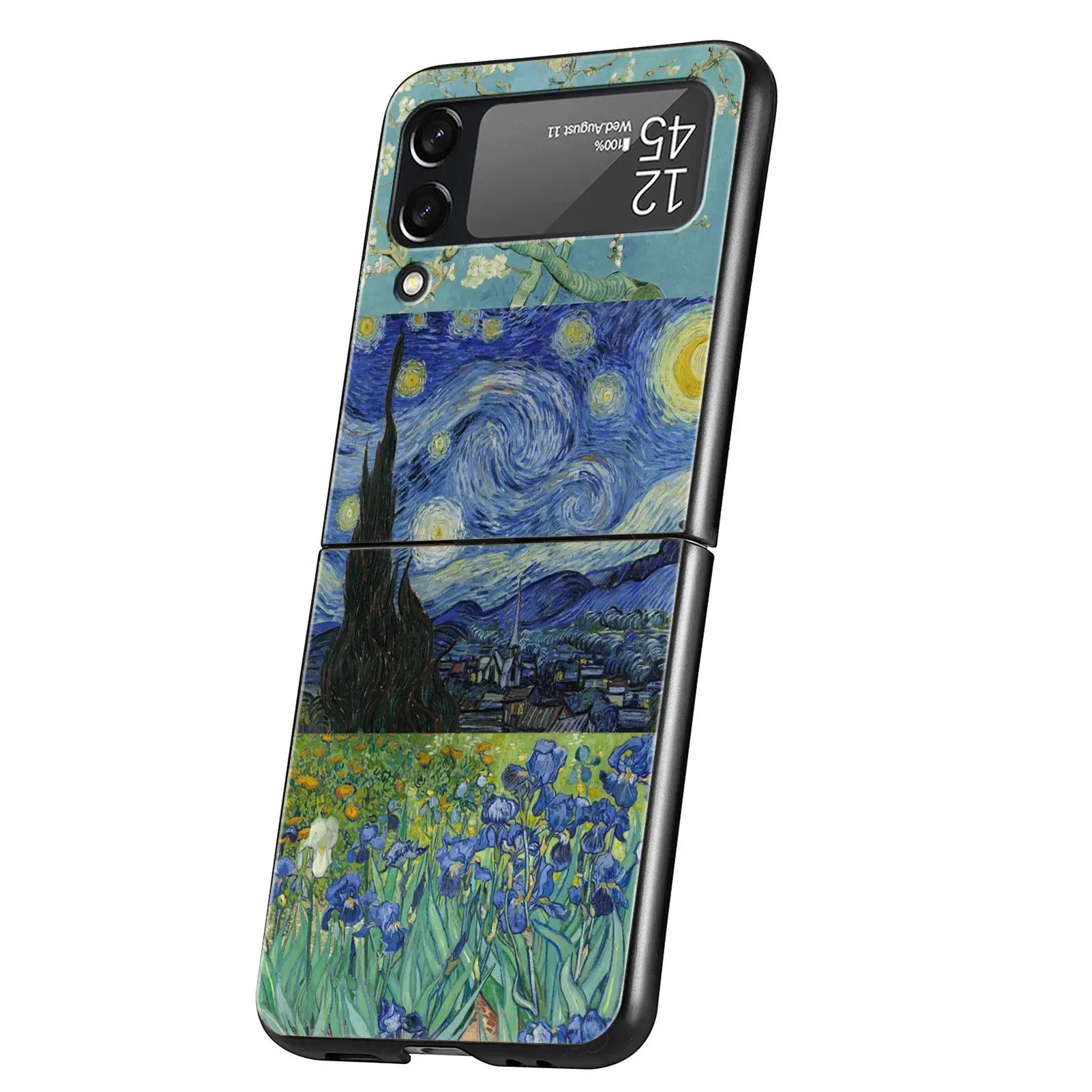 Van Gogh Sunflowers & Starry Night Folding Phone Hard Cover Case