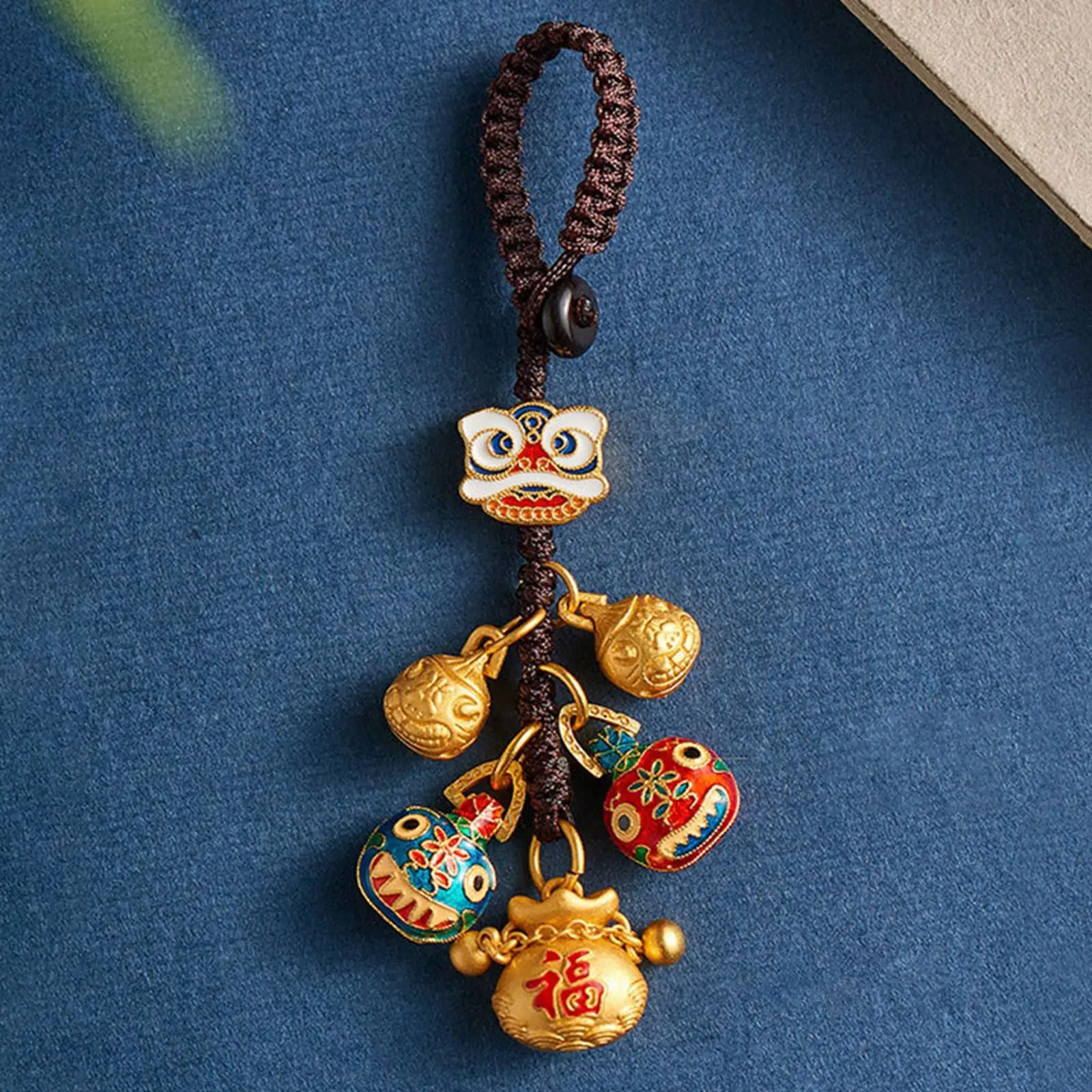 Portachiavi Feng Shui Zodiaco Cinese Drago Monete Ottone Portafortuna Ricchezza Salute