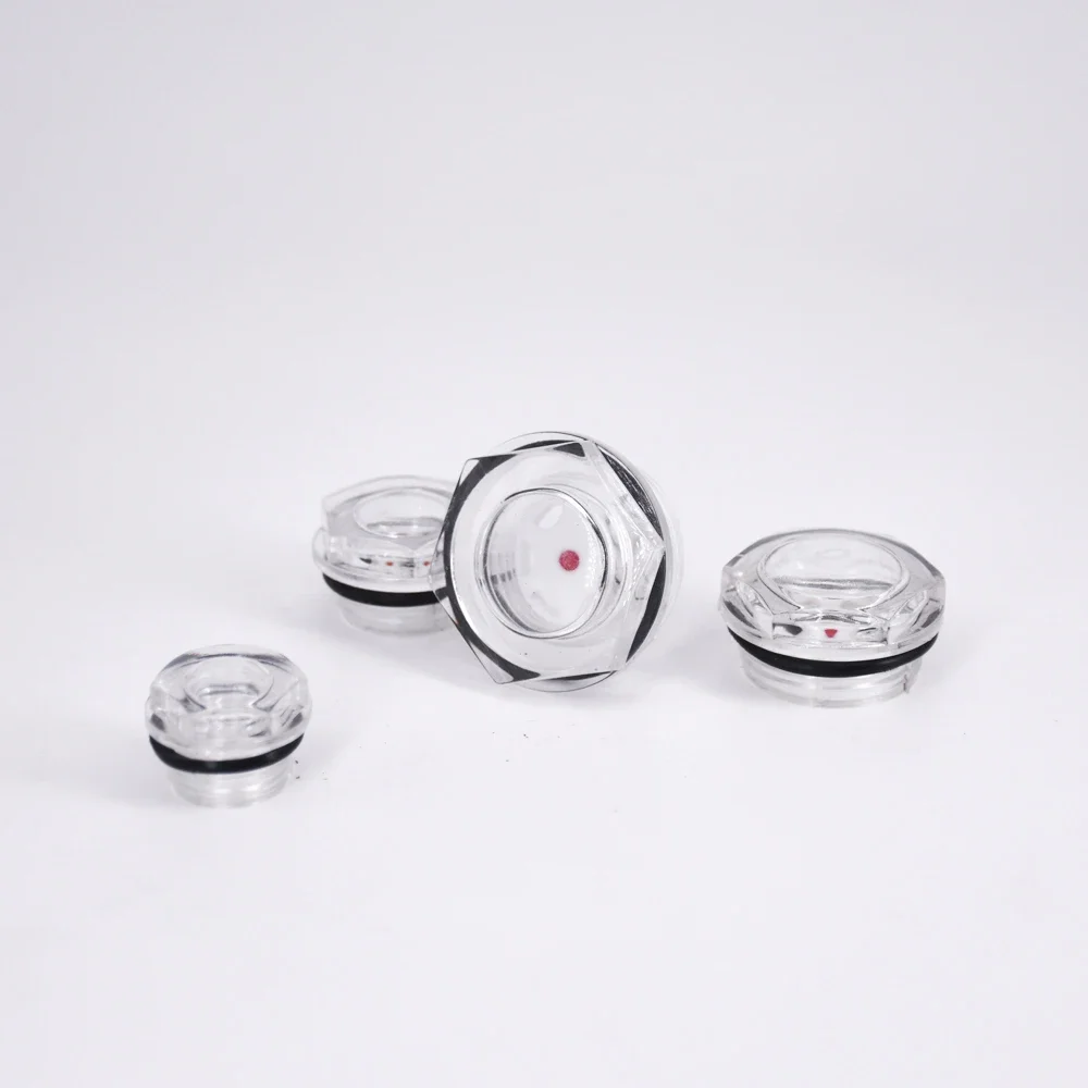 G 3/8" 1/2" 3/4" 1" BSP M16-M60 Metric Male Plastic Oil Level Sight Glass Window Hex Head For Air Compressor Gearbox oil level sight glass